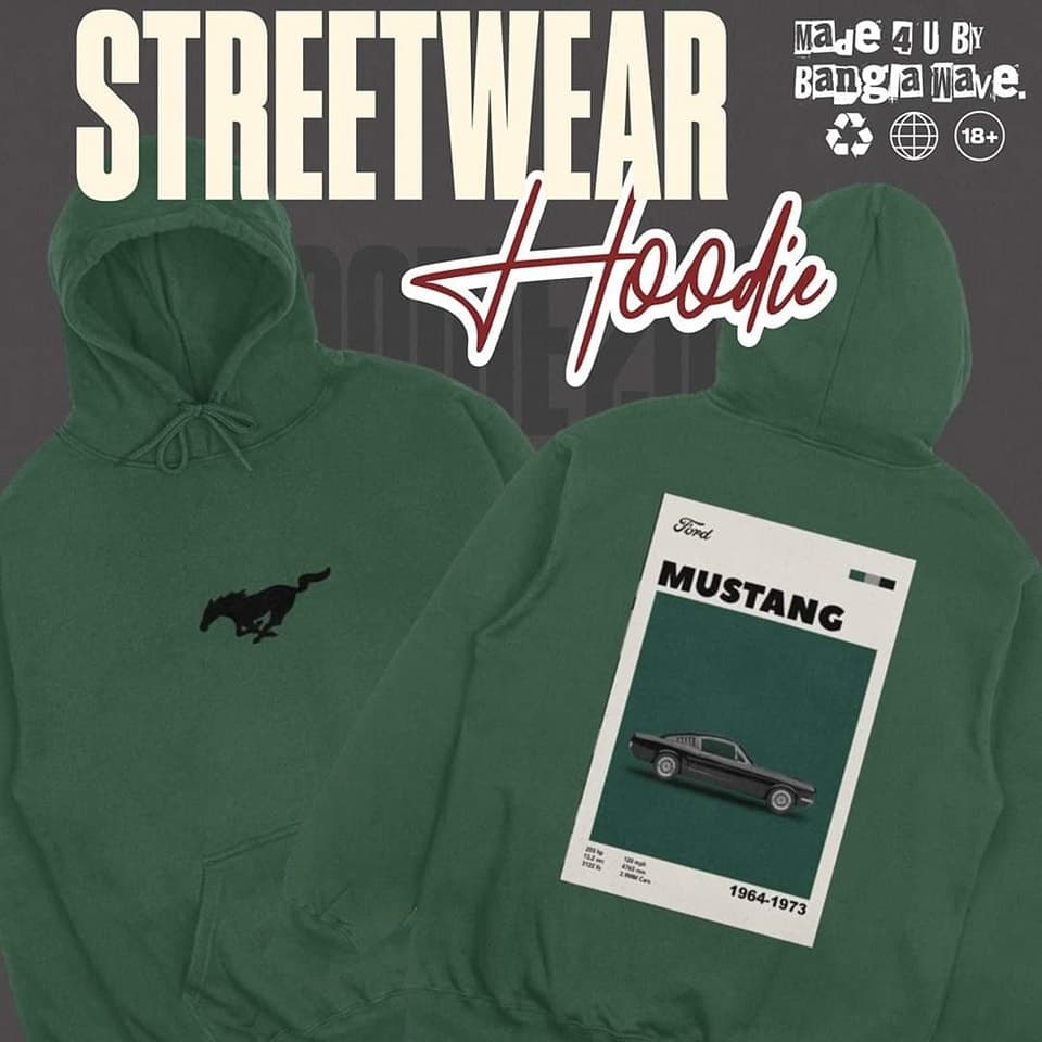 Mustang Green Oversized Hoodie